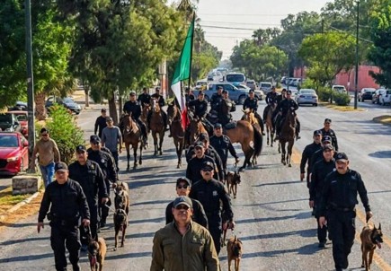 SSPT prepara demostracion civica con personal, canes y caballos